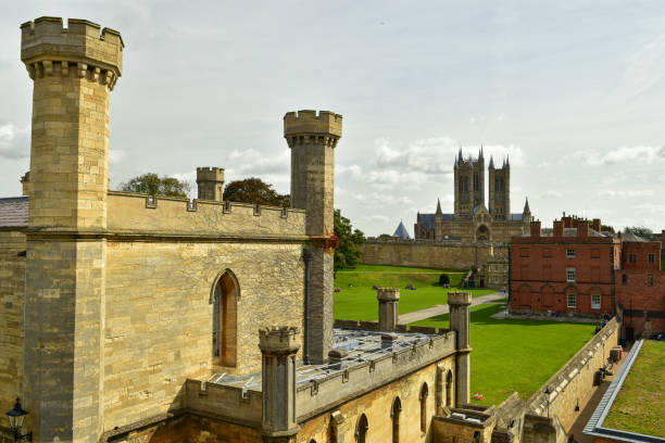 Lincoln Castle in Lincoln, England stock photo