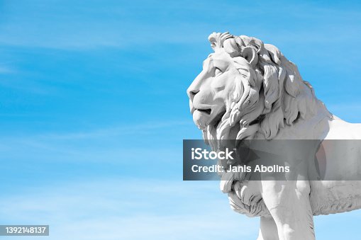 istock Lion sculpture in London. 1392148137