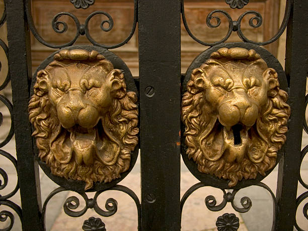 lion's head - golden lion imagens e fotografias de stock