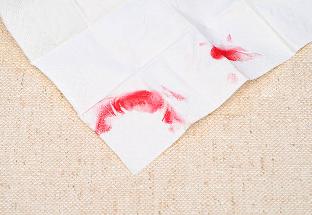 lipstick mark on napkin stock photo