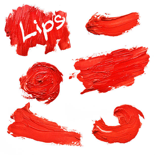 lipstick smudged on white background lipstick smudged on white background tempera painting stock pictures, royalty-free photos & images
