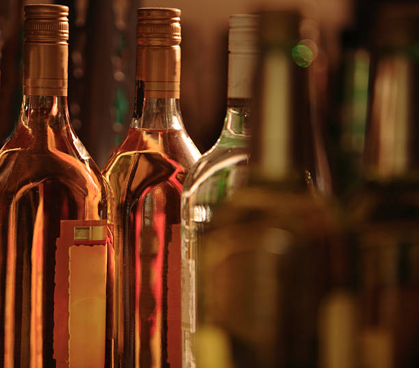 Liquor Bottles stock photo