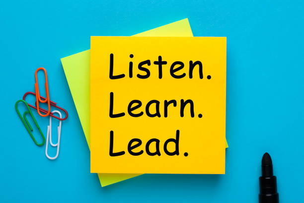 Listen Learn Lead stock photo