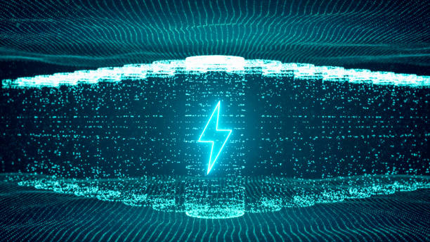 lithium-ionbatterij begint elektrisch op te laden - battery stockfoto's en -beelden