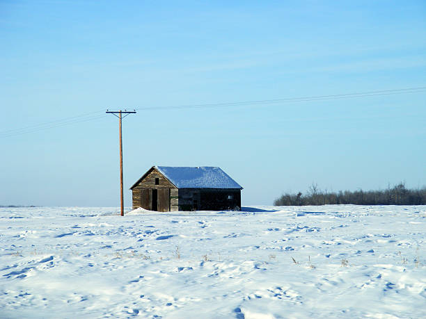 Little Barn on the Prairie stock photo