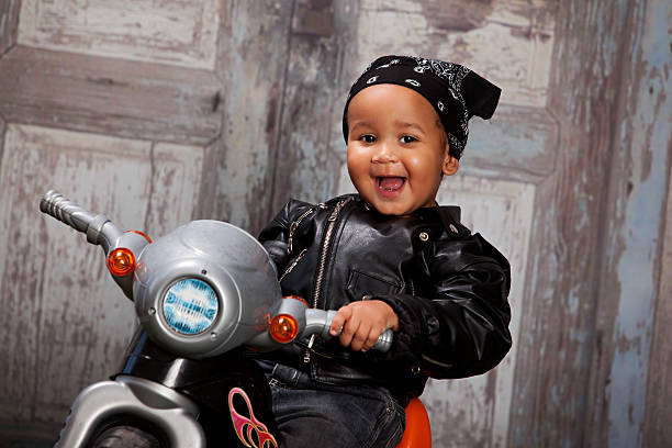 KIDS BOYS GIRLS TODDLERS BLACK SOFT LEATHER BIKER MOTORCYCLE VEST SMALL 