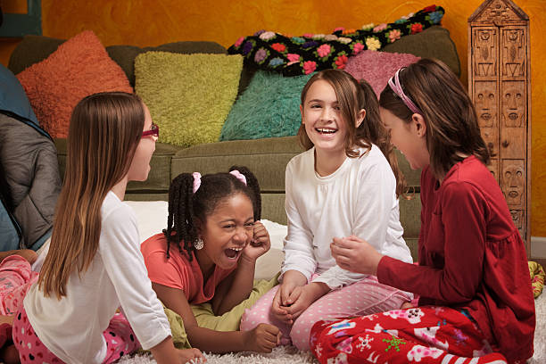 Little Girls Laughing stock photo