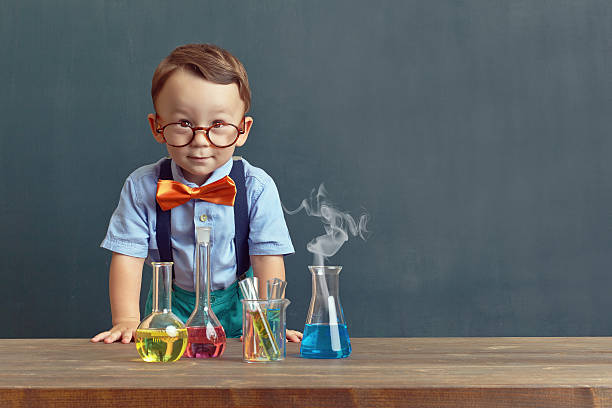 Little scientist stock photo