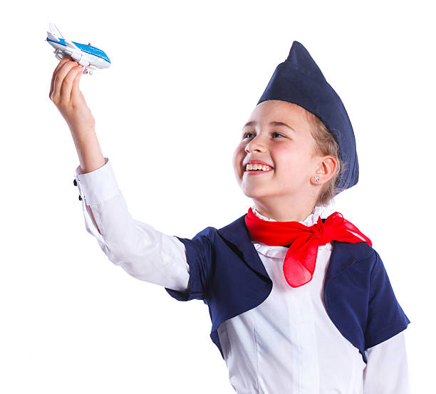 Little stewardess stock photo