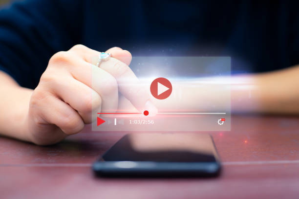 live video content online streaming marketing concept. - content marketing stockfoto's en -beelden