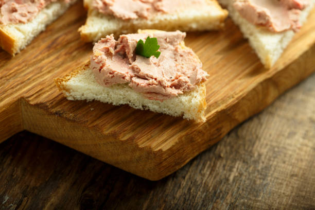 Liver pate Homemade liver pate on toast liver pâté photos stock pictures, royalty-free photos & images