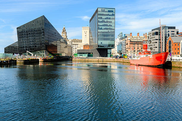 Liverpool Cityscape, England "Cityscape of Liverpool's new architecture, England." pierhead liverpool stock pictures, royalty-free photos & images