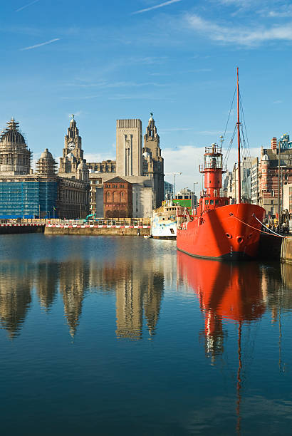 Liverpool Dock Reflection  pierhead liverpool stock pictures, royalty-free photos & images