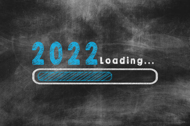 Loading New Year 2021 concept on chalkboard Loading New Year 2021 concept on chalkboard new years day stock pictures, royalty-free photos & images