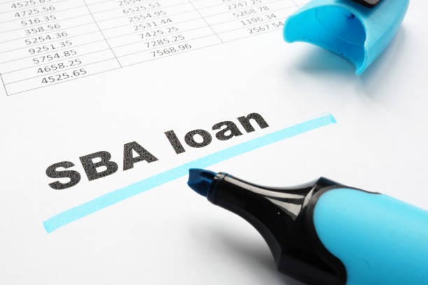 SBA loan underlined words and marker. SBA loan underlined words and marker. loan stock pictures, royalty-free photos & images