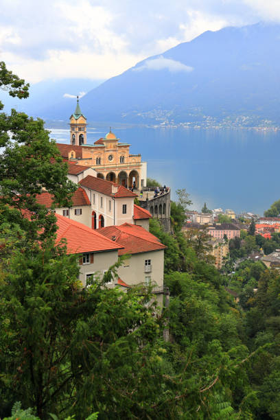 Locarno, located at the southern foot of the Swiss Alps. Switzerland, Europe. stock photo