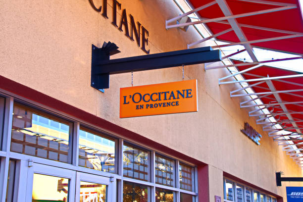 Loccitane Logo On Store Front Sign in the famous Premium outlet Las Vegas,NV/USA - Sep 15,2018: Loccitane Logo On Store Front Sign in the famous Premium outlet North at Las Vegas,NV. mall of america stock pictures, royalty-free photos & images