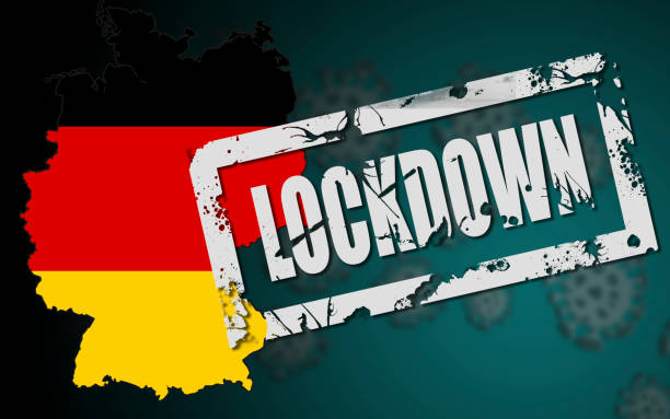 Lockdown of Germany due to Coronavirus COVID-19 Lockdown of Germany due to Coronavirus COVID-19, 3d rendering lockdown stock pictures, royalty-free photos & images