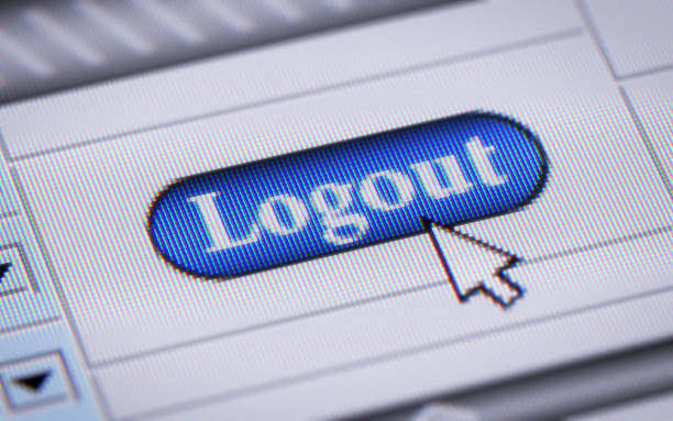 Logout Button in browser signup stock pictures, royalty-free photos & images