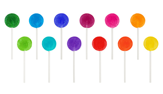 Colorful Lollipops Collection isolated on white