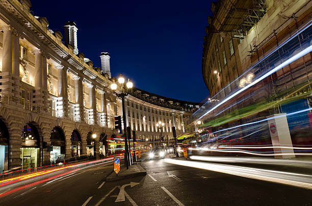 London at night, Regent Street stock photo