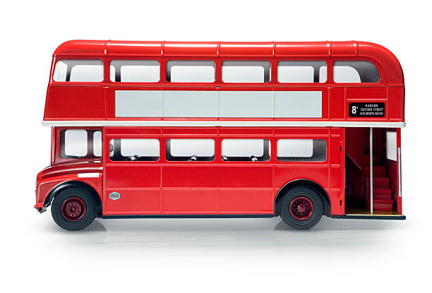 London bus Red London bus isolated on white double decker bus stock pictures, royalty-free photos & images