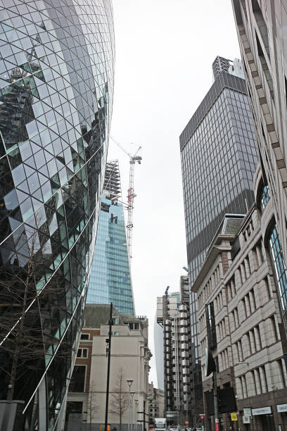 London City Street and banks stock photo