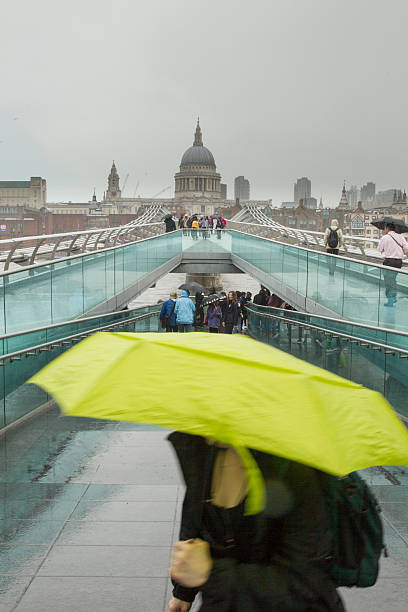 london in the rain stock photo