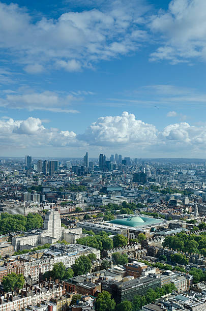 London skyline looking towards skyscrapers of The City stock photo