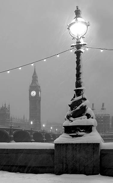 London Snow stock photo