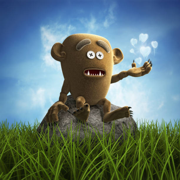lonely teddy monster  monster fictional character stock pictures, royalty-free photos & images