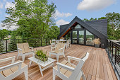 istock Long back deck of new modern home 1310772213