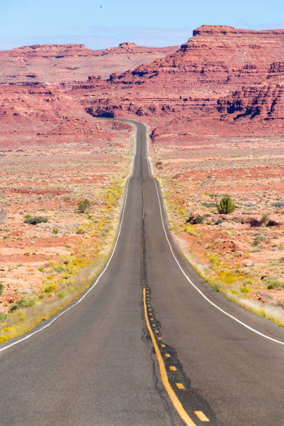 Long Road in the Desert stock photo