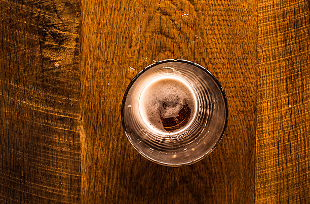 Looking Down Into Pint Of Beer stock photo