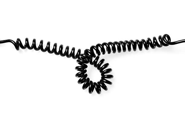 Looped telephone wire stock photo