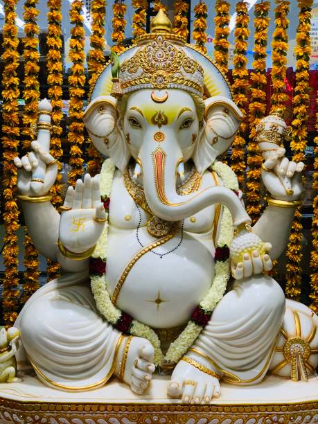 Lord Ganesh idol of worship stock photo