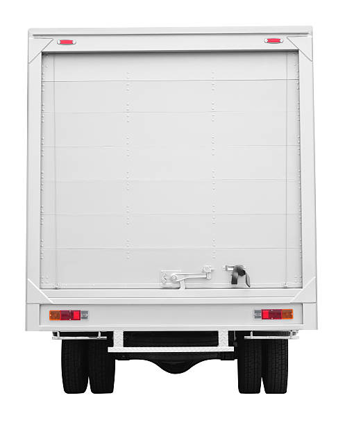 Lorry. Rear view of a truck over white background. semi truck back stock pictures, royalty-free photos & images