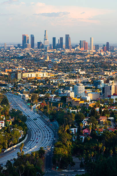 Los Angeles at sunset stock photo