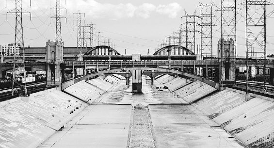 Los Angeles River canal.
California, USA