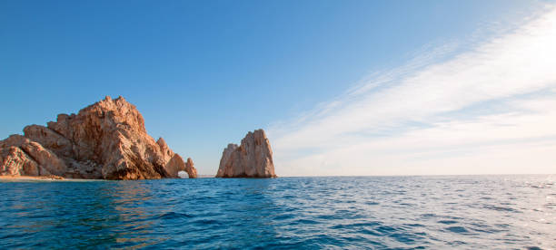 Los Arcos / The Arch at Lands End as seen from the Pacific Ocean at Cabo San Lucas in Baja California Mexico BCS stock photo