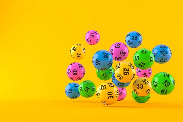 Lottery balls Lottery balls isolated on orange background lottery stock pictures, royalty-free photos & images