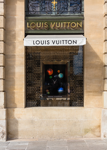Louis Vuitton Shop Window In Place Vendome Paris France Stock Photo - Download Image Now - iStock