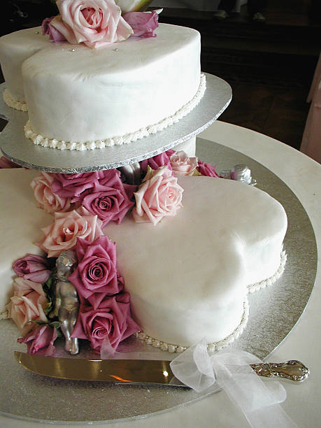 Love Heart Wedding Cake stock photo
