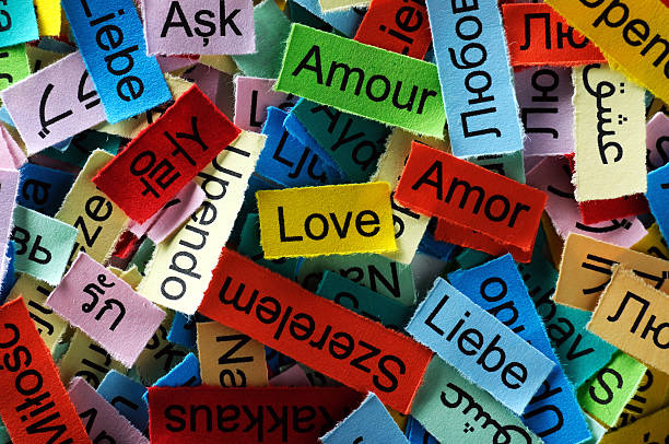 love multilingual word stock photo