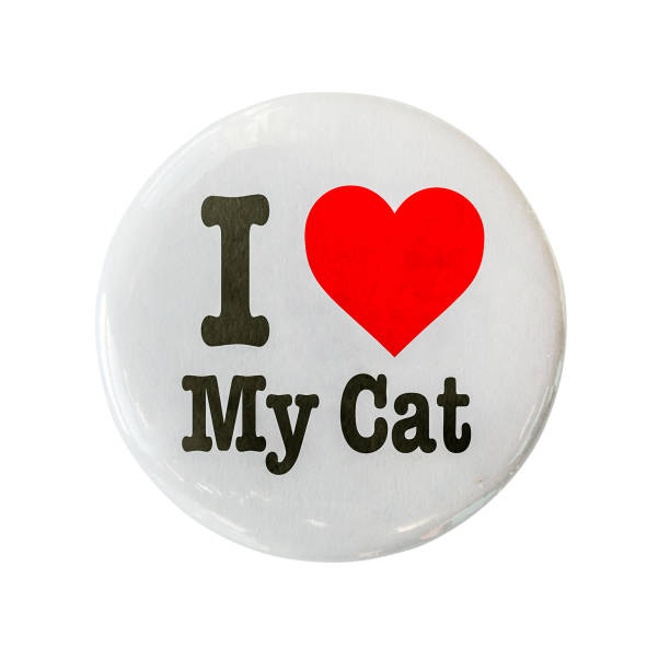 I Love My Cat Badge stock photo