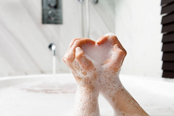 love Bubble bath of love intimate hygiene stock pictures, royalty-free photos & images