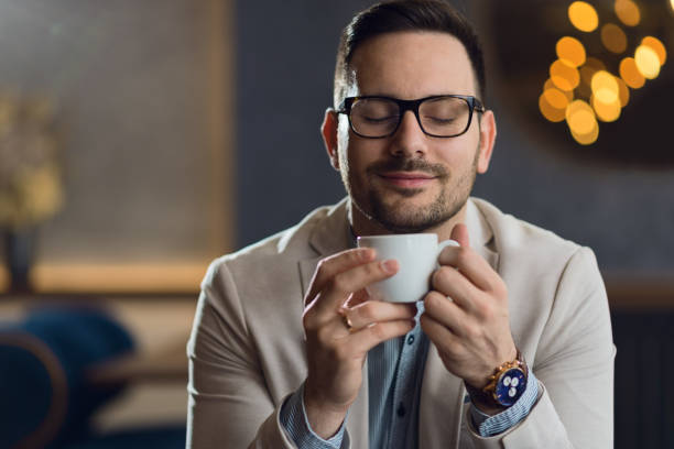 I love the smell of coffee! stock photo