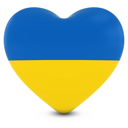 Miłość Ukrainakoncepcja Obraz Serca Teksturowane Z Flaga Ukrainy - zdjęcia  stockowe i więcej obrazów Białe tło - iStock