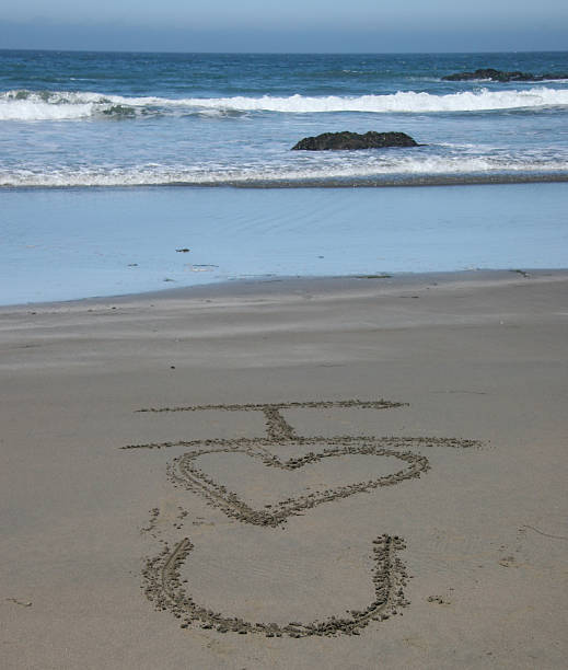 I Love You - Sand Script stock photo