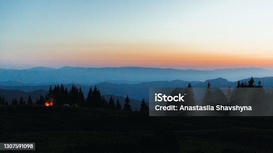 istock Lovely summer night in the mountains 1307591098